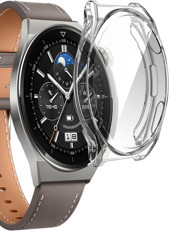 Beauenty Case with Screen Protector for Huawei Watch GT 3 Pro (46mm, Transparent)